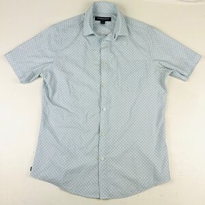 Mizzen + Main Button Down Shirt Mens Light Blue Short Sleeve Small Trim Fit
